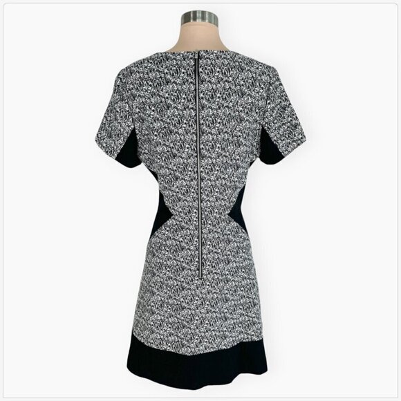 Banana Republic Black Pattern Inset Illusion Slimming Dress NWT NEW 12T 12 Tall - Picture 4 of 5